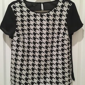 NWT Talbots black top white sequins size 4